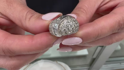18K Yellow Gold with White Rhodium Plating Ring