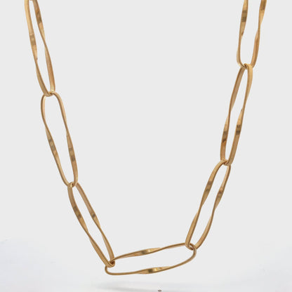 18K Yellow Gold Large Open Twisted Link Chain