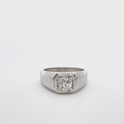 Men's 14K White Gold Diamond Ring