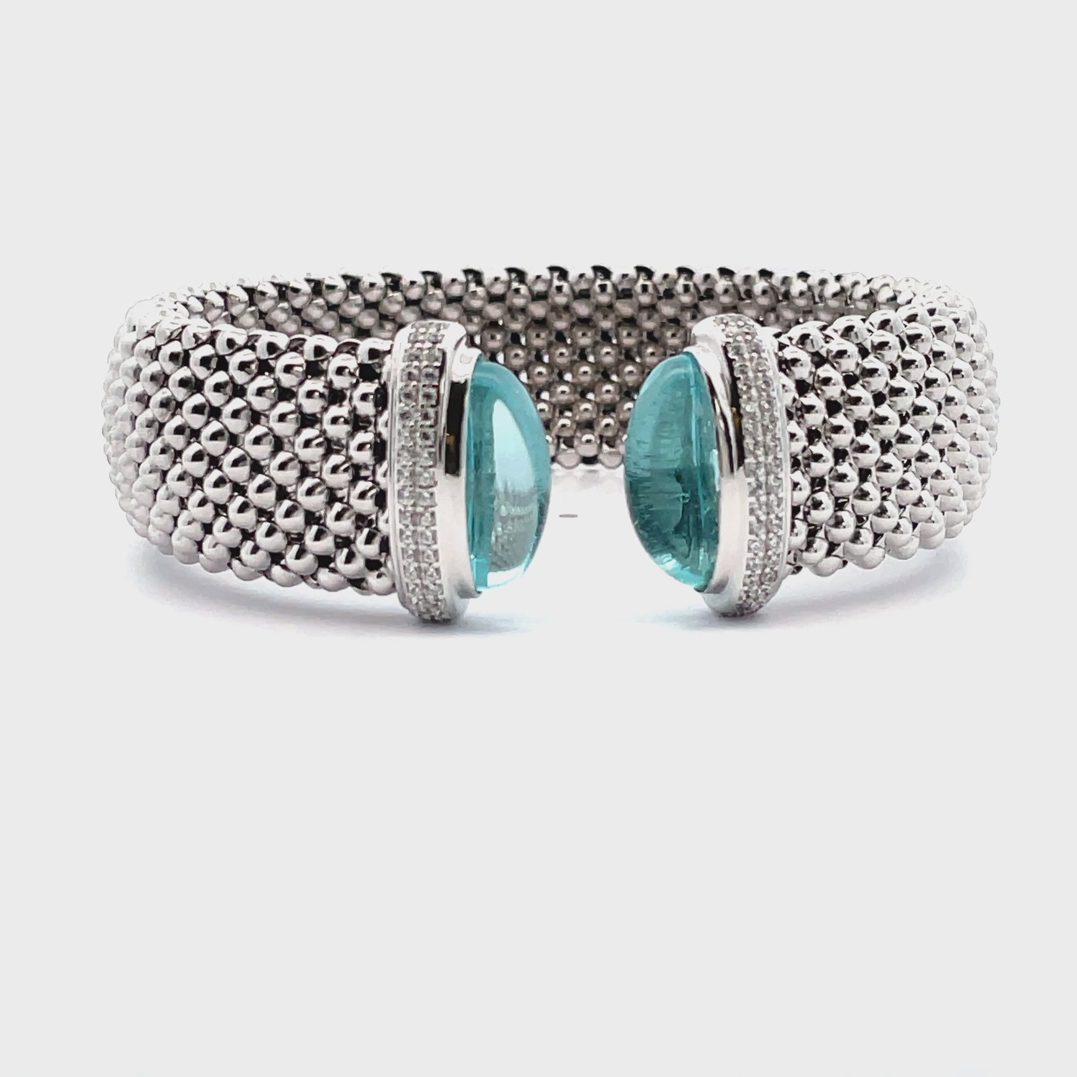 Load video: Marcello Pane BRFO 329B Sterling Silver Bangle Bracelet