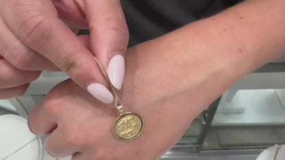 14K Yellow Gold St. Michaels Medal Pendant