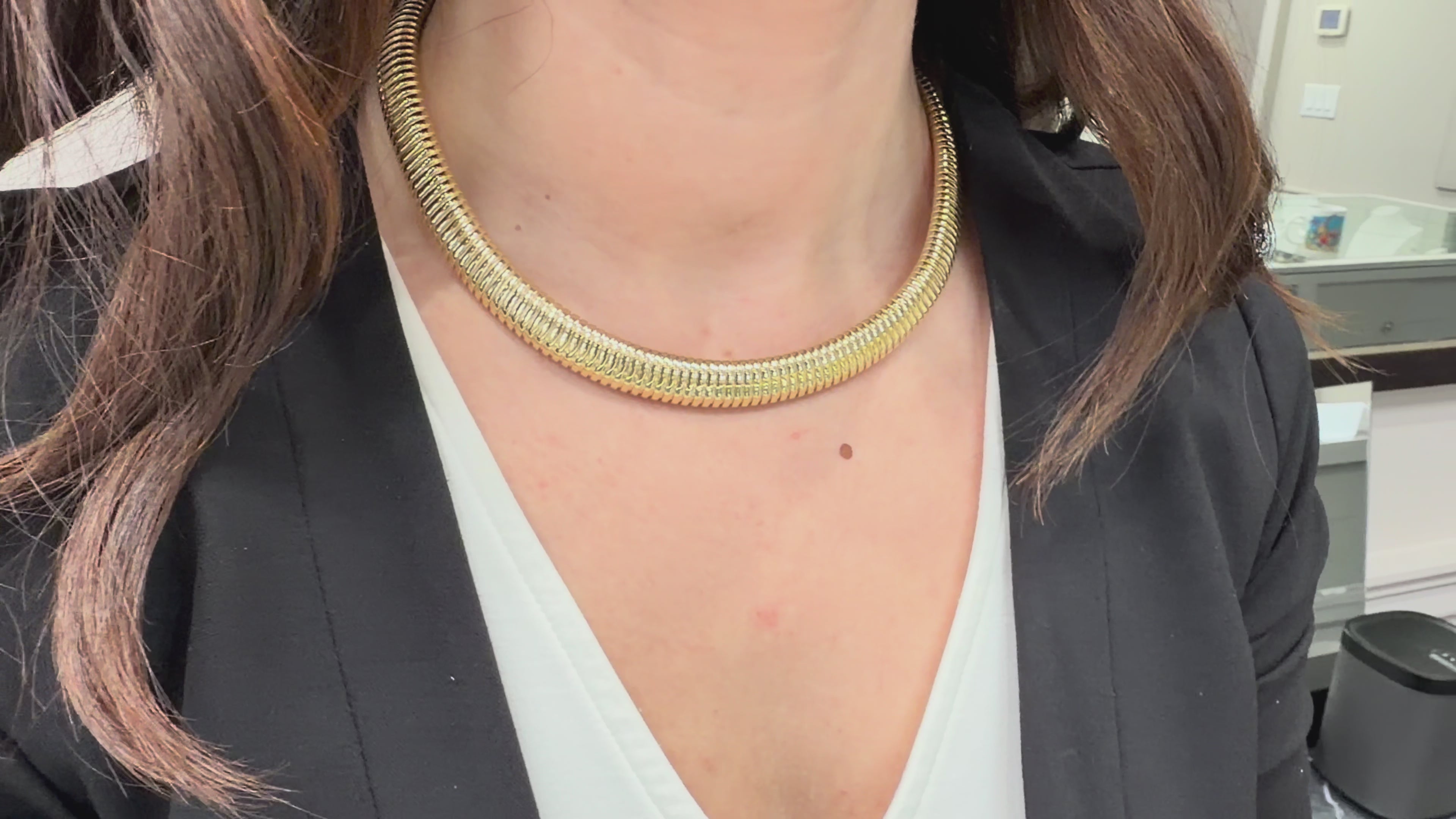 載入影片： Marcello Pane CLFO 298G Sterling Silver Necklace with Gold Overlay