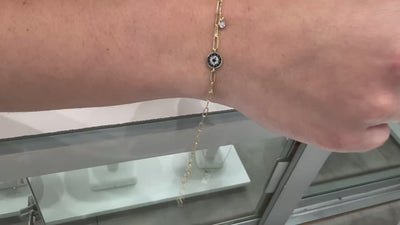 Meira T. 1B6996/TT 14K Eye Paperclip Bracelet