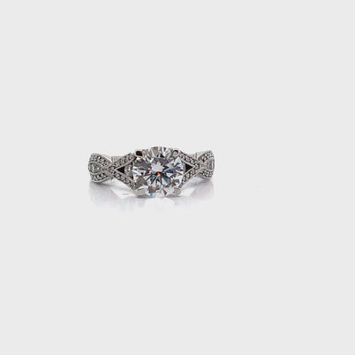 Tacori 2647 RD 7.5 "Simply Tacori" Platinum Ribbon Engagement Ring