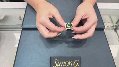 Simon G. LR2742 18K Yellow Gold Green Tourmaline & Diamond Ring