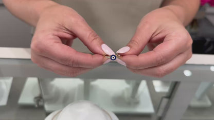 14K Yellow Gold Evil Eye Ring