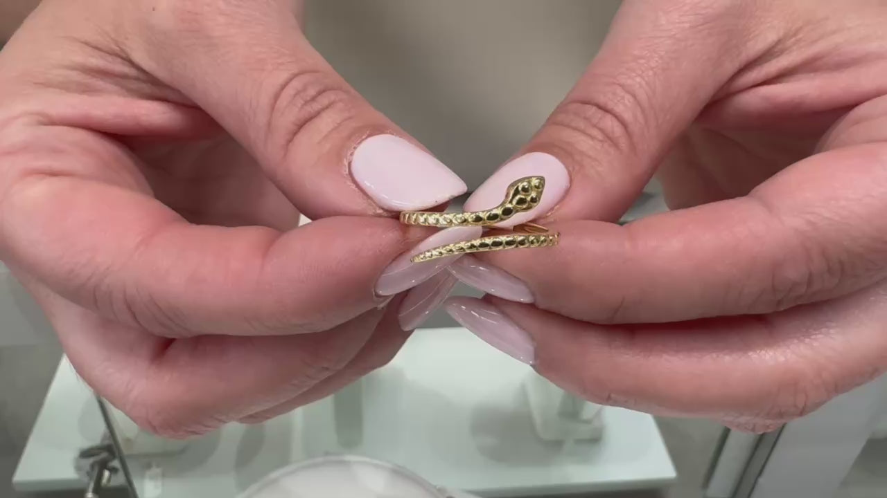 14K Yellow Gold Spiral Snake Ring