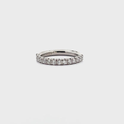Tacori HT2545 2.5 Millimeter Band 1/2 Way Diamonds 0.65 Ct Petite Crescent Platinum Ring