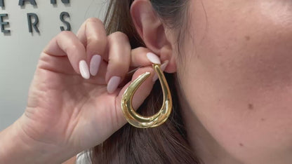 Marcello Pane Sterling Silver Teardrop Earrings with 18K Yellow Gold Overlay
