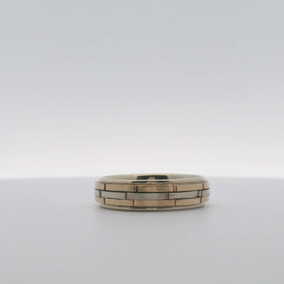 Men's 14K Two Tone Ring with Matte Finish, 10.5 Finger Size
