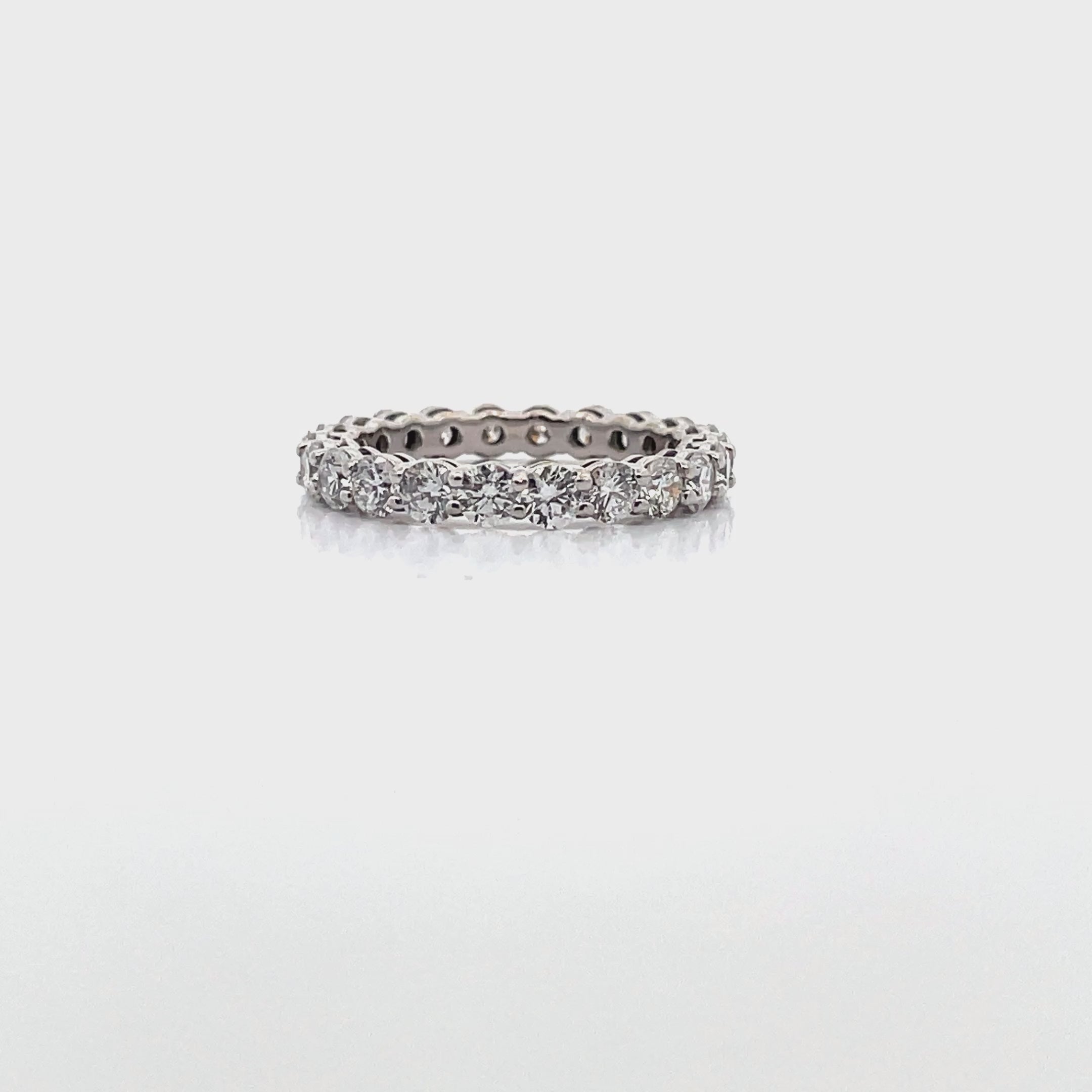 14K White Gold Shared Prong Diamond Eternity Band 2.30 carats