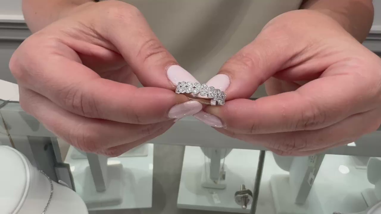 Allison Kaufman 14K White Gold Wedding Band with Diamonds