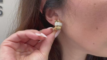 Marcello Pane Tubogas Twist Sterling Silver Earrings with 18K Yellow Gold Overlay