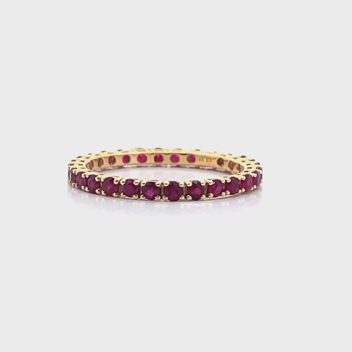 1.09 Carat Ruby 18K Yellow Gold Eternity Band