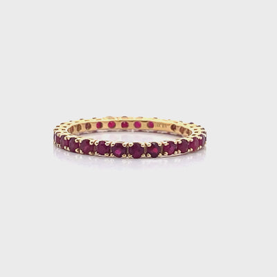 1.09 Carat Ruby 18K Yellow Gold Eternity Band