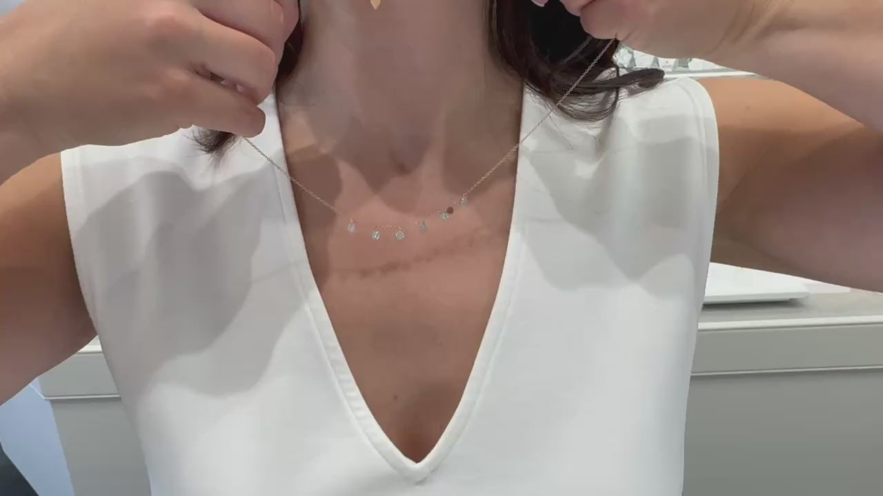 Meira T N15714 14K Rose Gold Diamond Layering Necklace