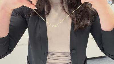 Meira T N16281/TY Mom Necklace in 14K Two Tone Gold with Diamond Charms