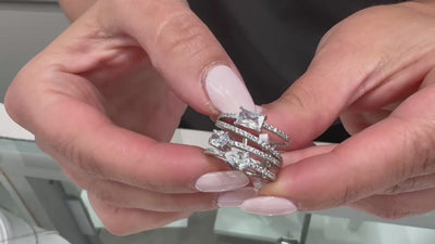 Nomination 149800/008 Sterling Silver "Colour Wave" Multi-Band Ring