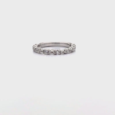 Tacori HT2558 B3/4W 18K White Gold Petite Crescent Wedding Band with Diamonds 0.56 Carats