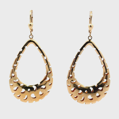 14K Yellow Gold Large Teardrop Earring