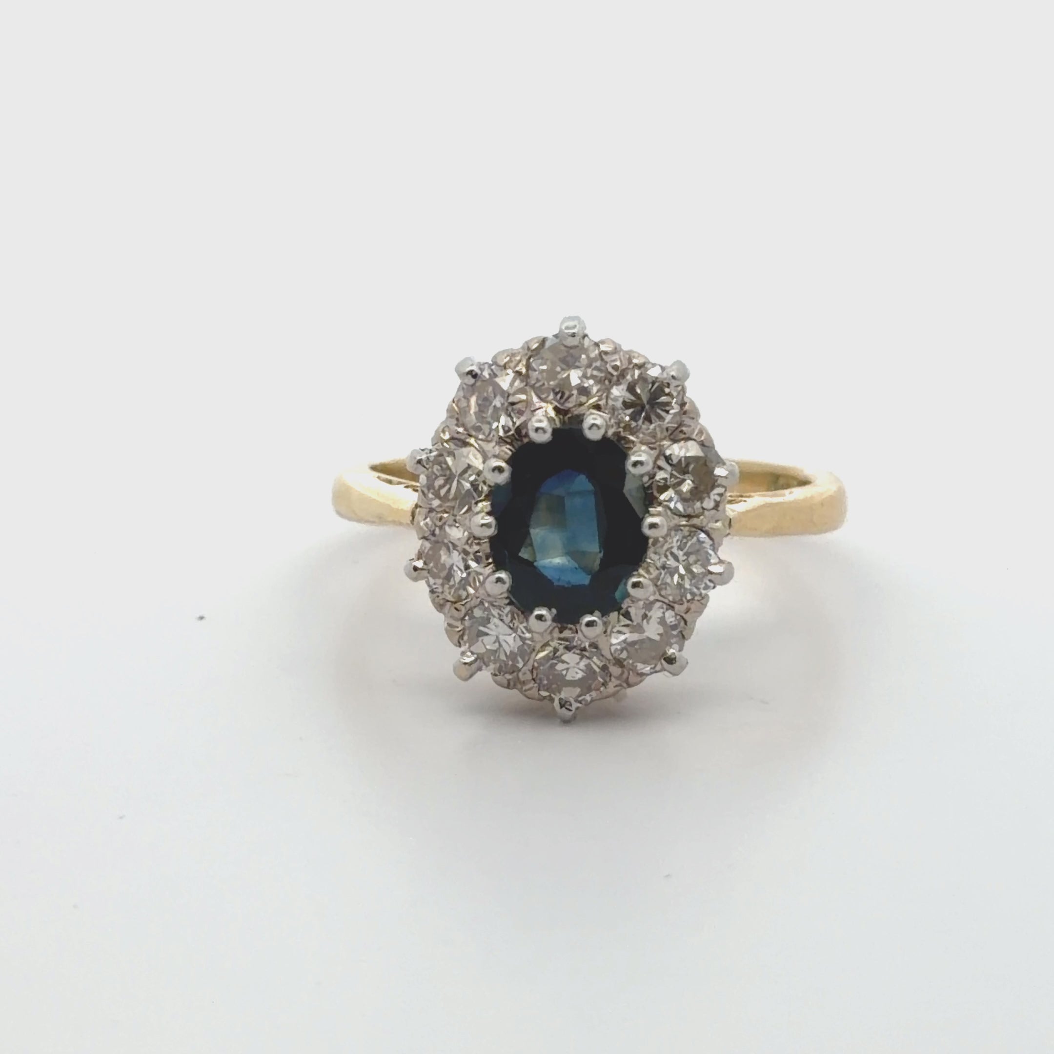 Repair: 18K Yellow Gold Vintage Sapphire and Diamond Ring. Rebuild Prongs, Reset Sapphire, Rebuild Foundation