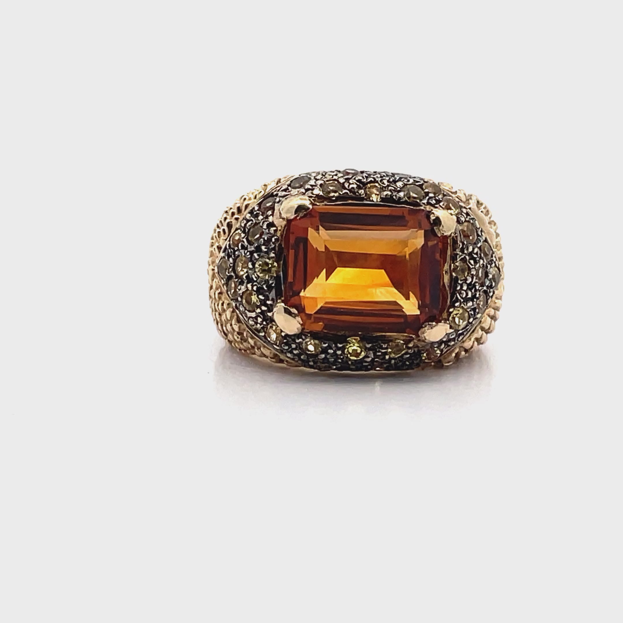 14K Yellow Gold Ring with 3.63 Carat Topaz Ring and 1.19 Carats Yellow Sapphires