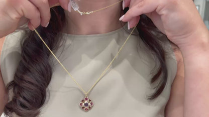 Allison Kaufman 14K Yellow Gold Semi Precious Stone & Diamond Geometric Necklace