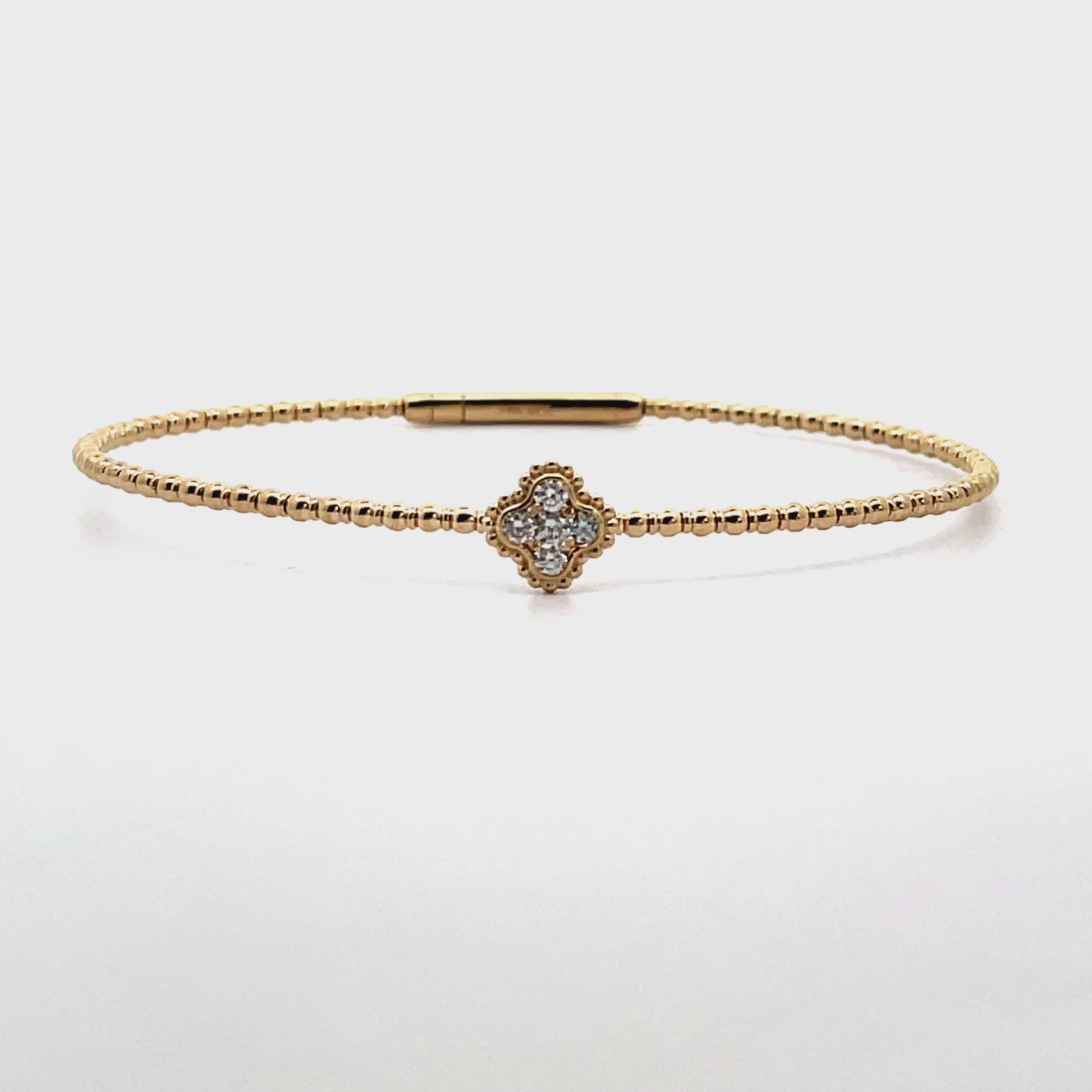 14K Yellow Gold Single Station Quatrefoil Bracelet