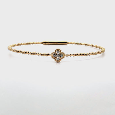 14K Yellow Gold Single Station Quatrefoil Bracelet