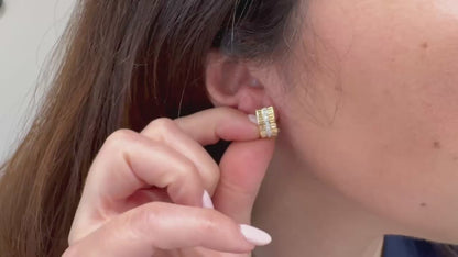 Allison Kaufman 14K Yellow Gold Huggie Hoop Earrings with Diamonds