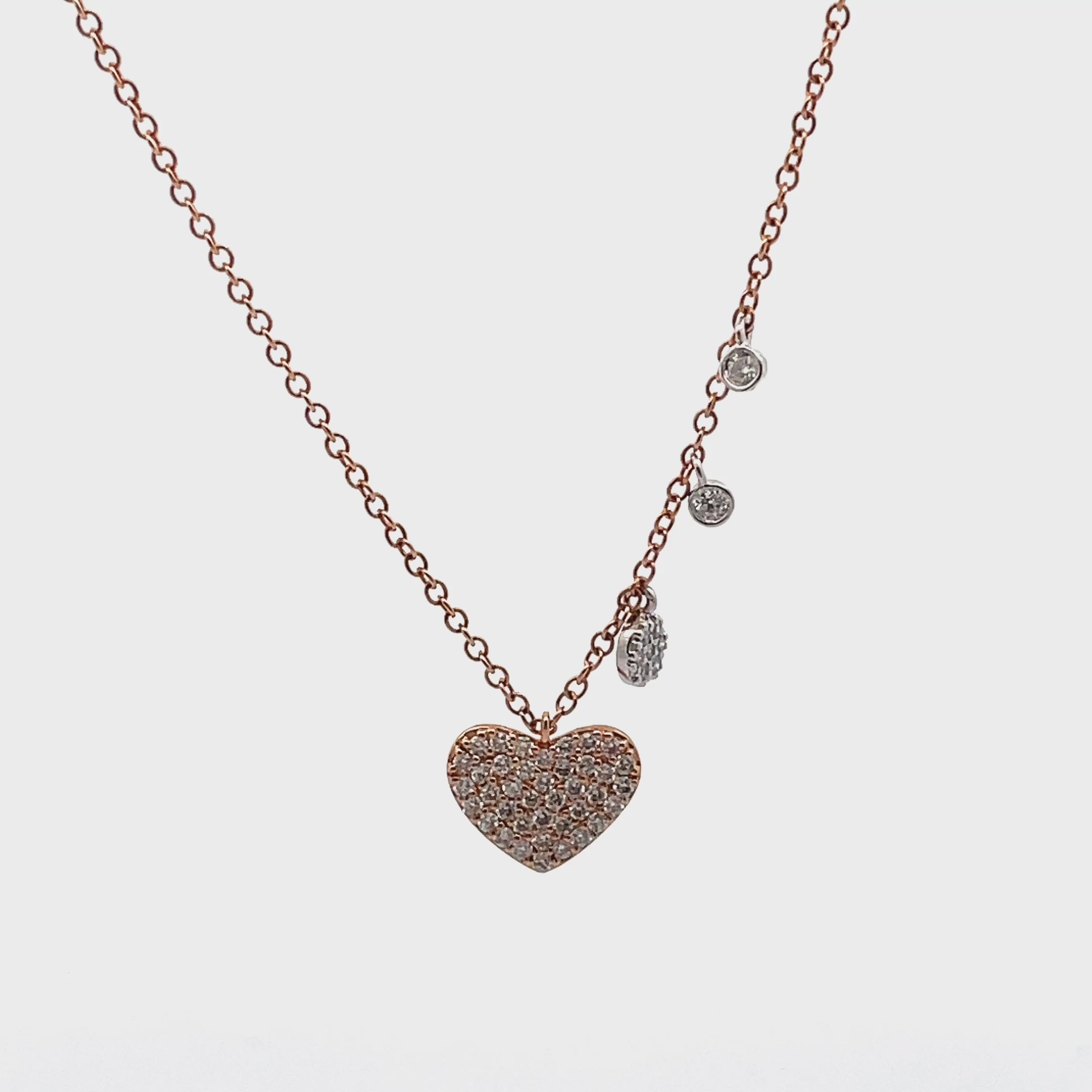 Meira T. 14K Rose Gold Diamond Heart Pendant Necklace