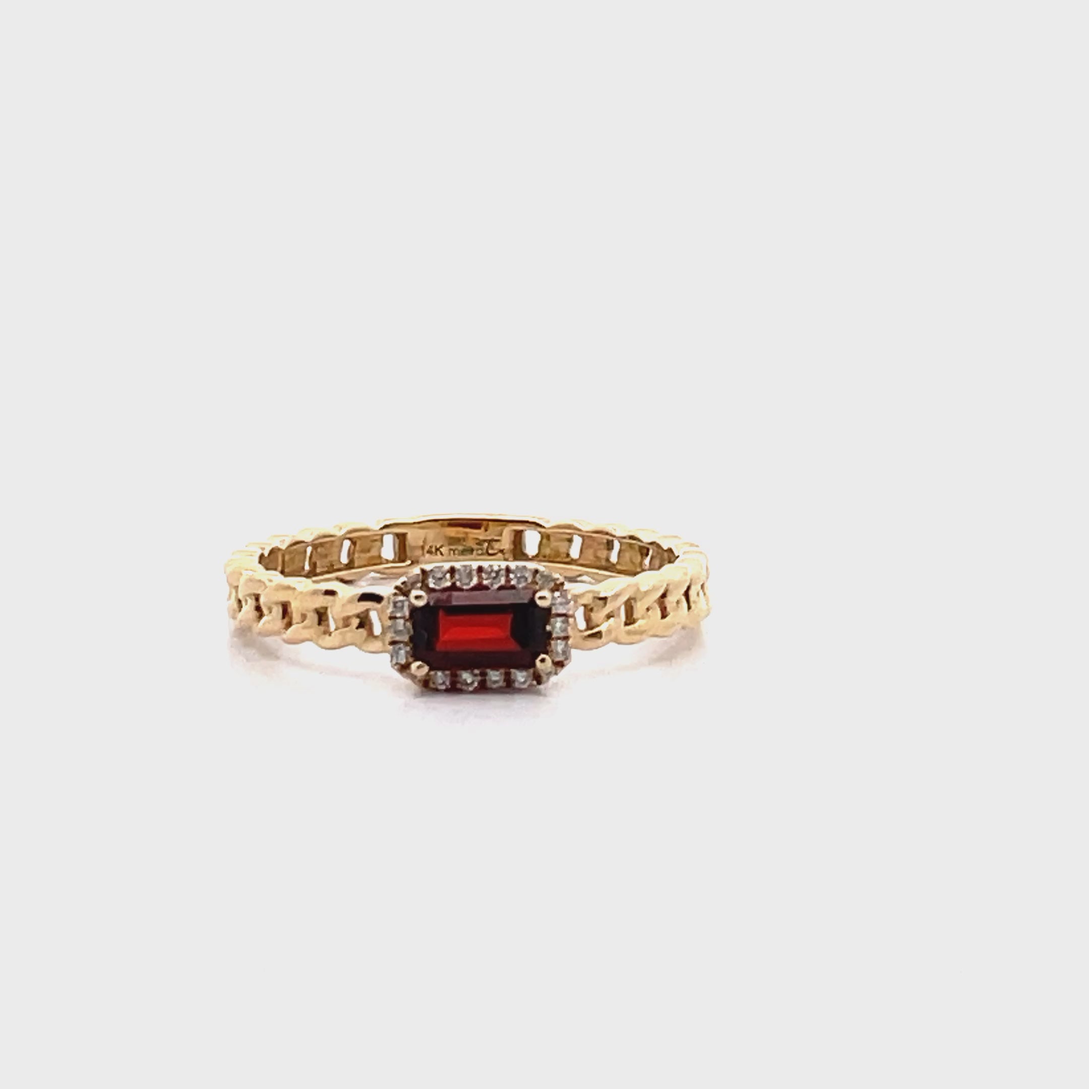 Meira T. 14K Yellow Gold Garnet & Diamond Ring