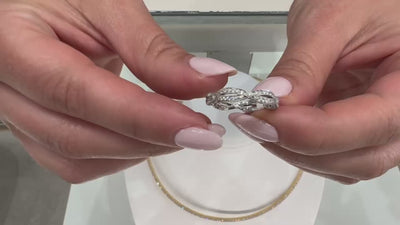 Tacori HT2528 18K White Gold "Ribbon" Eternity Band, Diamonds 0.61 Carats