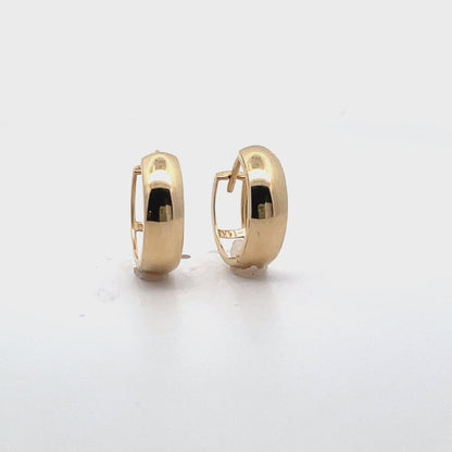 14K Yellow Gold 4.5mm Wide Hoop Earrings