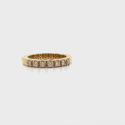 18K Yellow Gold Diamond Expansion Ring 0.35 Carats