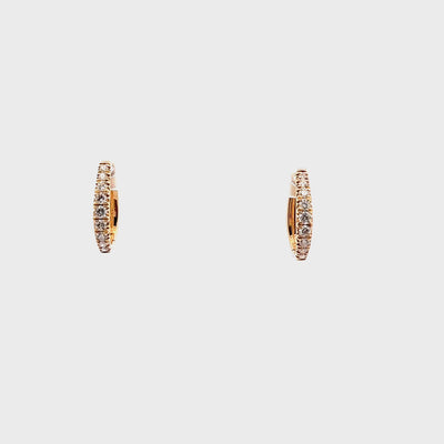 Allison Kaufman 14K Yellow Gold Oval Hoop Earrings with Diamonds