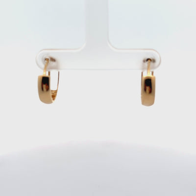 14K Yellow Gold Hoop Earrings with Click Back Closures