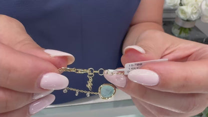 Meira T. 1B4541/YA 14K Yellow Gold Bracelet with Amazonite & Diamonds