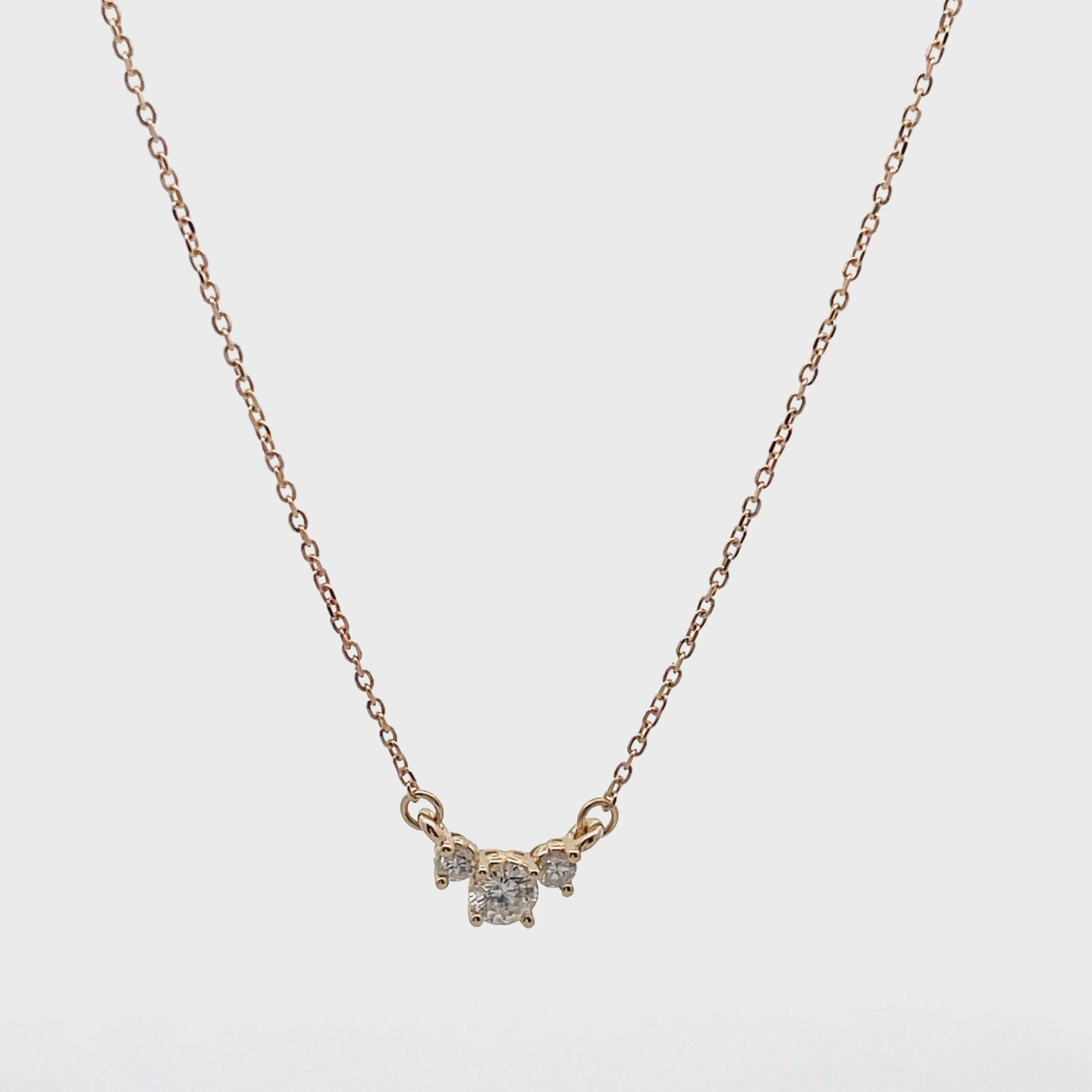 14K Yellow Gold Diamond Pendant Necklace