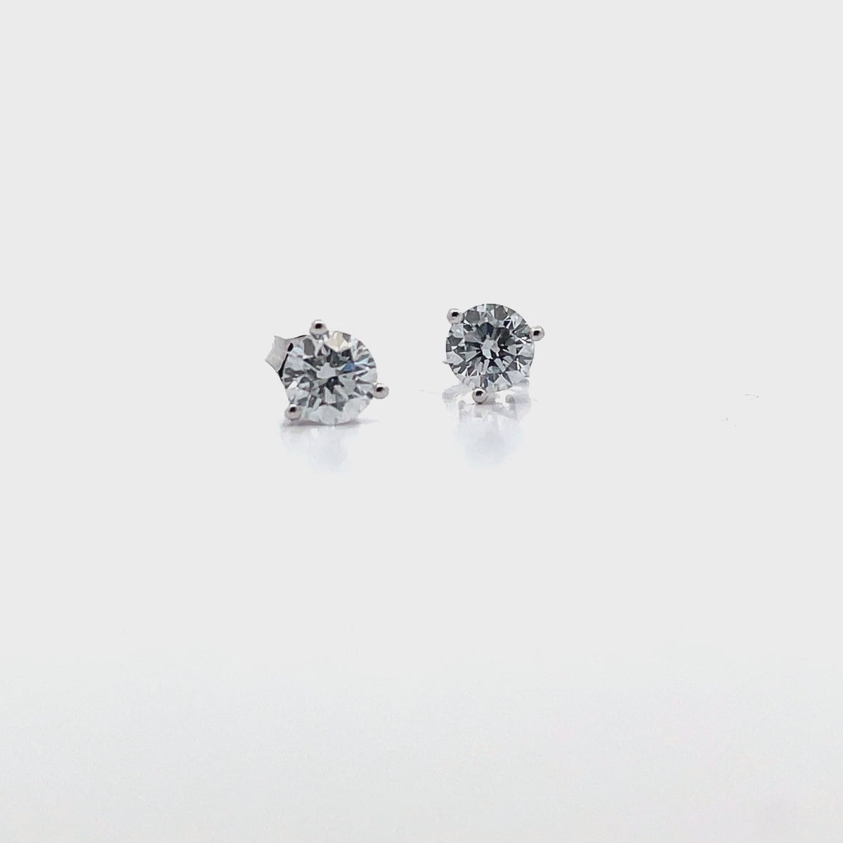 14K White Gold Lab Grown Diamond Stud Earrings- 1.50 Carats