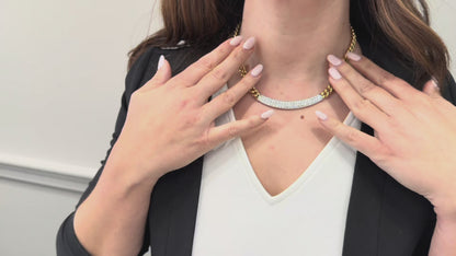 Simon G. LP4849 18K Two Tone Chain Necklace with Diamonds