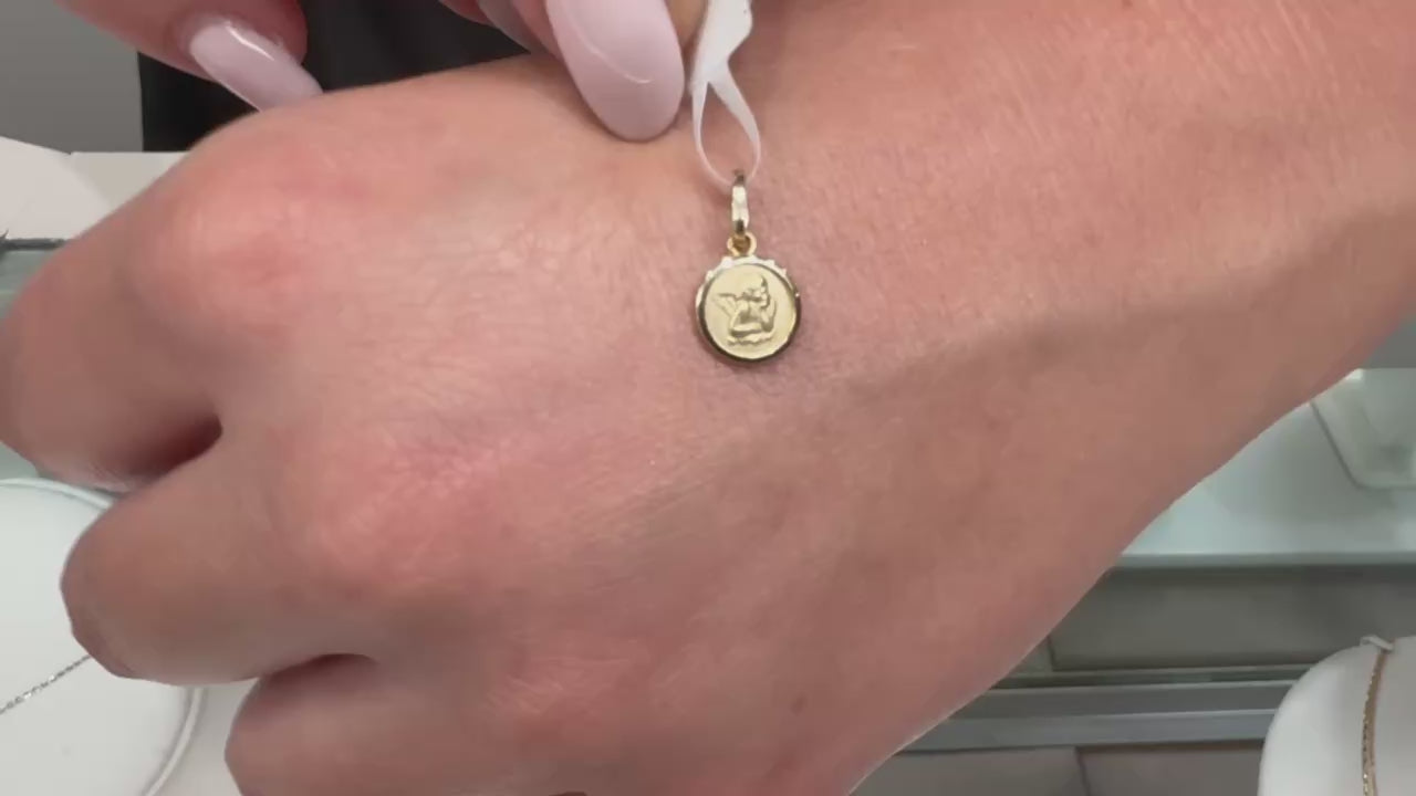 14K Yello Gold Mini Angel Pendant