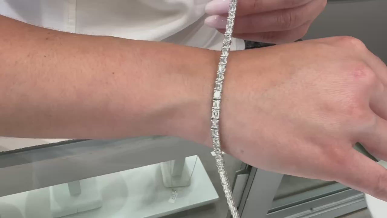 14K White Gold Diamond Bracelet