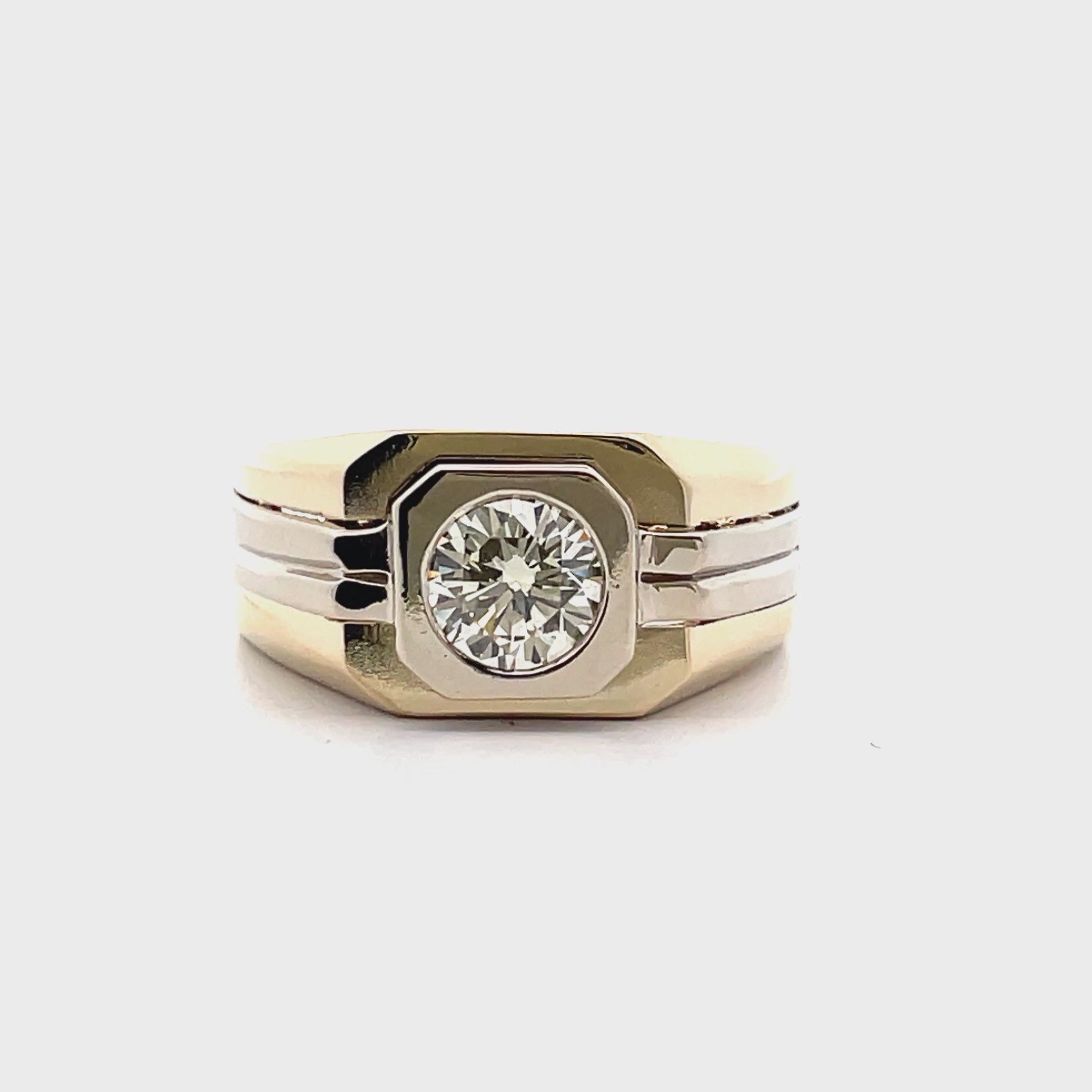वीडियो लोड करें: Mens 14K Two Tone Solitaire Ring