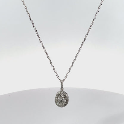 14K White Gold Diamond Pendant