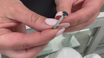Platinum Scott Kay Sapphire & Diamond Ring