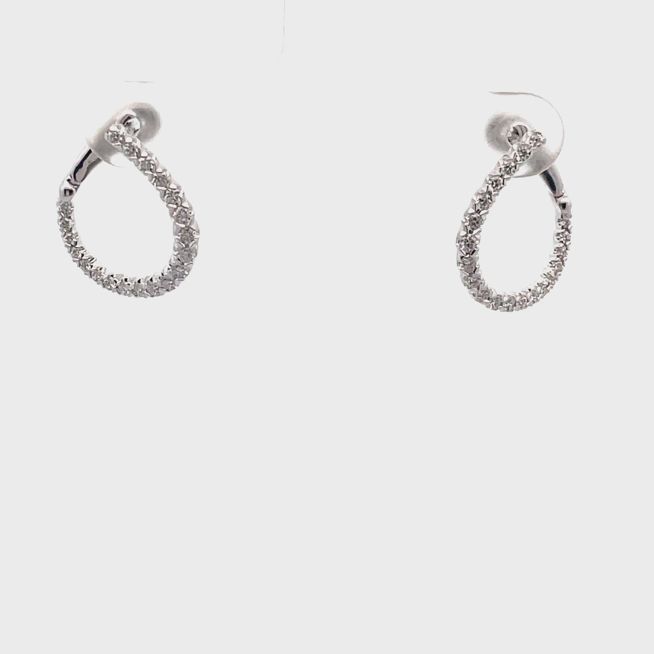 Allison Kaufman 14K White Gold Diamond Hoop Earrings