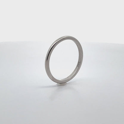 Platinum 1.5mm Half Round Band- Size 6