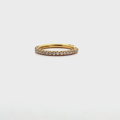 Tacori HT2545 Half Way 0.37 Carat Round Diamond Petite Crescent Ring in 18K Yellow Gold