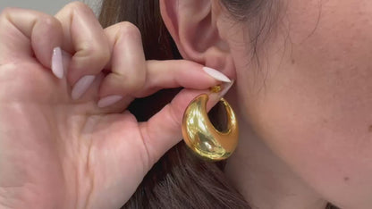 Marcello Pane Sterling Silver Hoop Earrings with 18K Yellow Gold Overlay